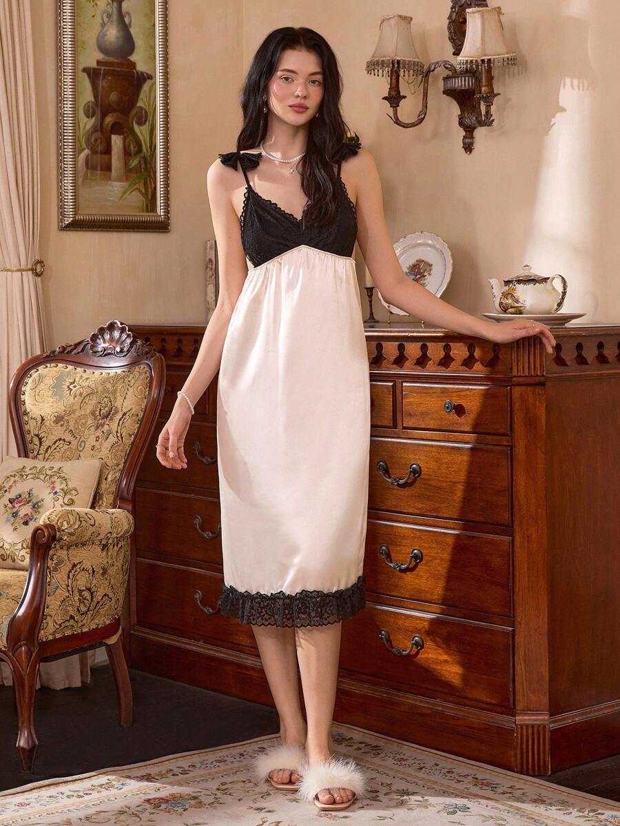 French Elegant Lace Patchwork Bow Suspender Decorative Women's Suspender Skirt French Elegant Lace Patchwork Bow Suspender Decorative Women's Suspender Skirt