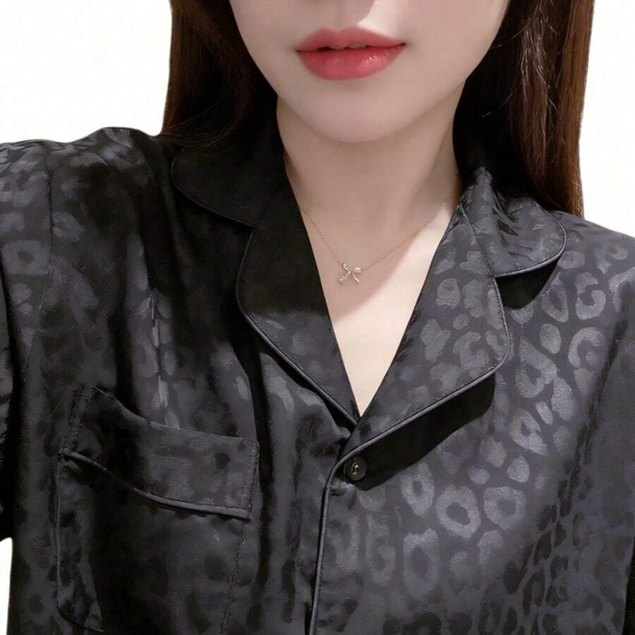 Ins High-End Long-Sleeved Pajamas For Women's Spring And Autumn New Ice Silk Trousers, Summer Silk Loungewear Suit Can Be Worn Outside Leisure, Anti-Static, Breathable, For Sleeping, For Bathing, Elastic, Antibacterial, For Home Use, Warm, Comfortable, Mo