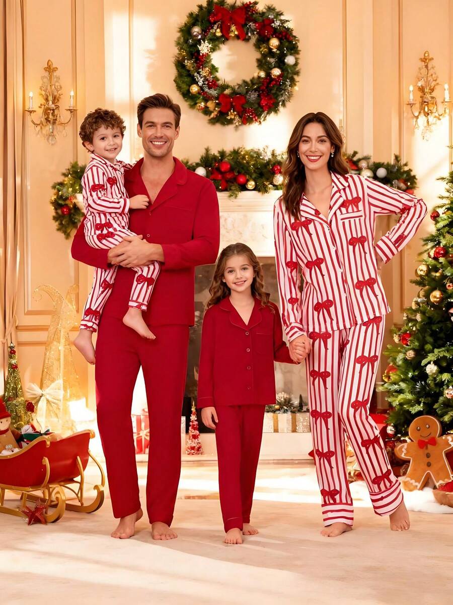 Christmas Family Casual Shirt Set, Long-Sleeved Collared Button-Down Shirt + Trousers, Two-Piece Set, Bow Tie Solid Color. Parent-Child Set, Christmas Family Parent-Child Set. Christmas Family Casual Shirt Set, Long-Sleeved Collared Button-Down Shirt + Trousers, Two-Piece Set, Bow Tie Solid Color. Parent-Child Set, Christmas Family Parent-Child Set.