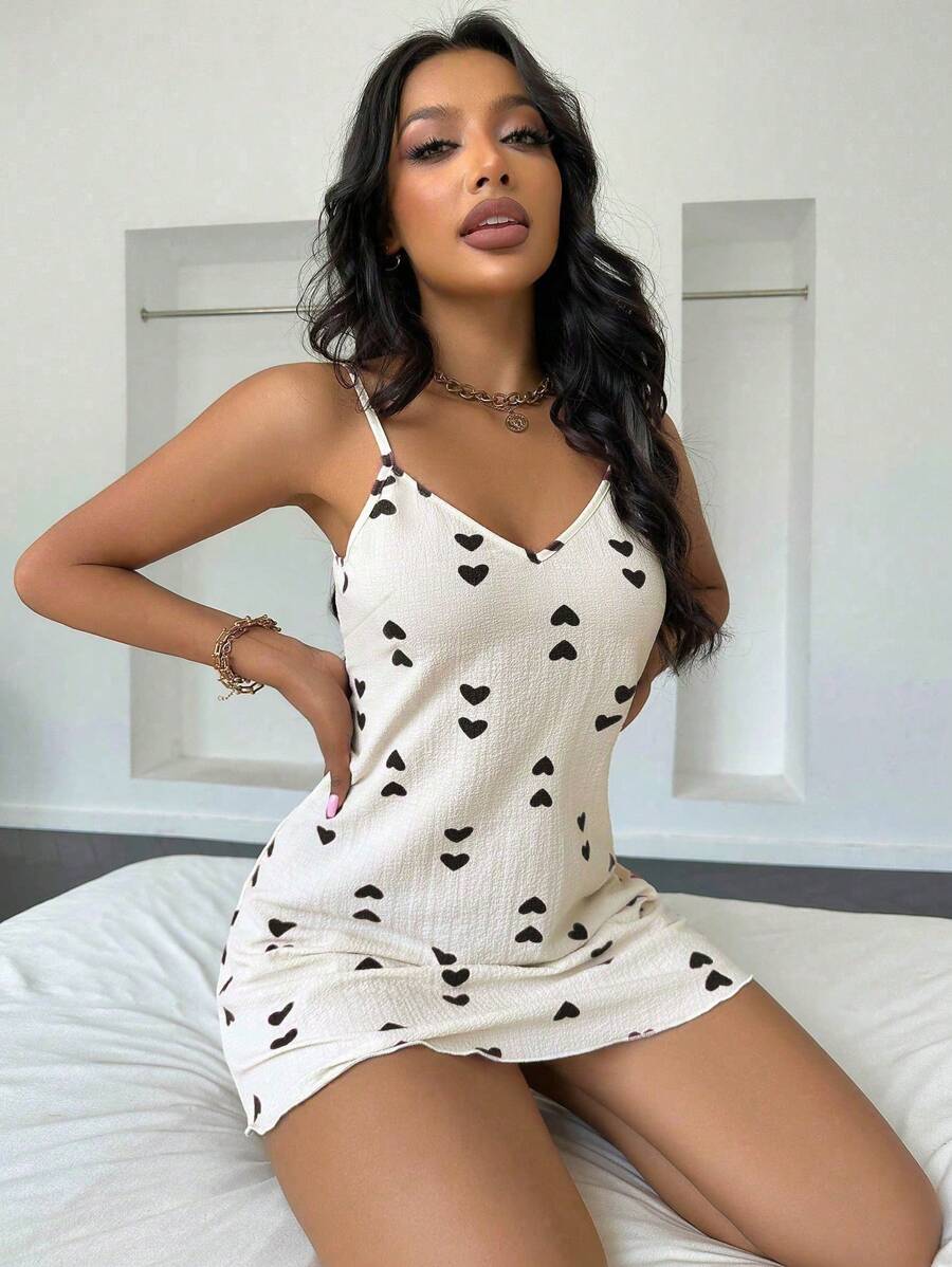 Heart print suspender pajamas Heart print suspender pajamas